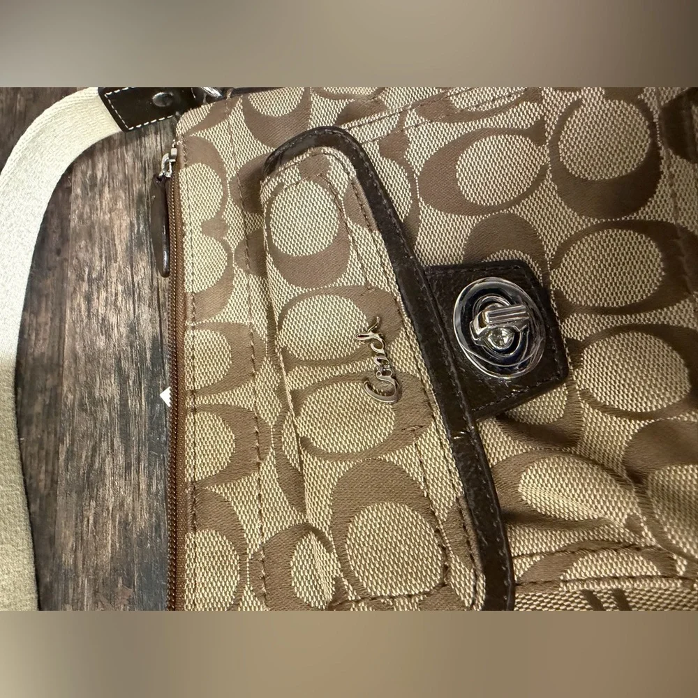 Coach Beige and Brown Crossbody Bag Purse - Picture 7 of 8
